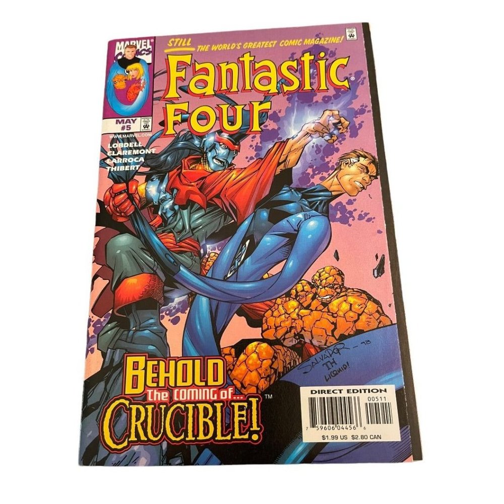 Marvel Fantastic Four #5 Behold the Coming Crucible Lobdell Claremont Larroca Th